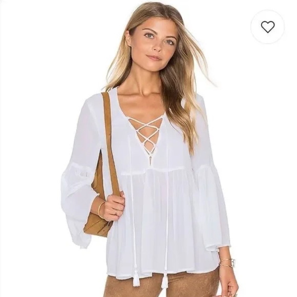 Show Me Your Mumu Poet Tie Top Medium